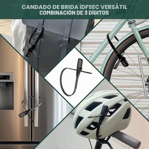 Vista 7 de Cerradura de bicicleta con brida de cremallera, bloqueo de cable ajustable con núcleo de acero inoxidable, bloqueo de cable multiusos para asegurar