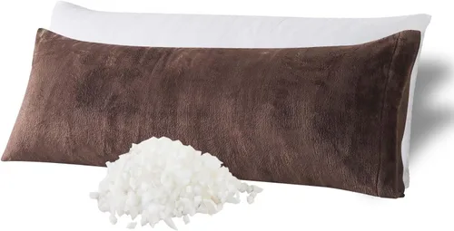 Vista 22 de WhatsBedding Almohada corporal de espuma viscoelástica con funda de algodón transpirable con cremallera, almohada de cuerpo completo para adultos