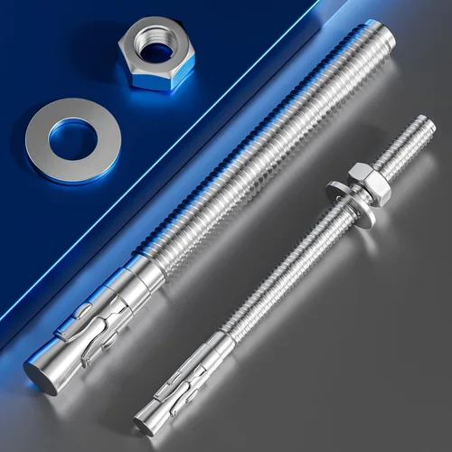 Vista 4 de Wensilon 5 piezas sujetadores estándar de 1/2x2-3/4 pulgadas, anclajes de cuña de acero inoxidable 304 para servicio pesado para cemento y hormigón