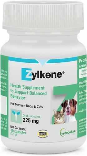 Vista 9 de Vetoquinol Zylkene Suplemento calmante de apoyo para perros medianos de 33 a 65 libras promueve la relajación, reduce el estrés y apoya el alivio