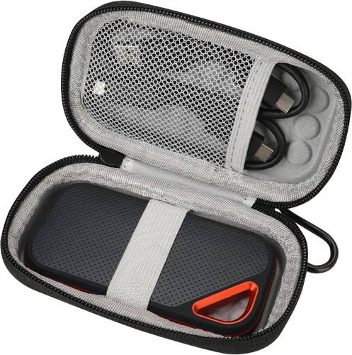 Vista 9 de Funda para SanDisk Extreme Pro/SanDisk Extreme Portable External SSD, cubierta de viaje portátil para disco duro Sandisk y Extreme (negro)