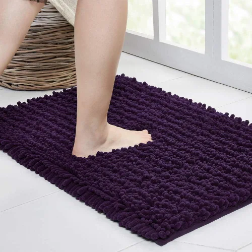 Vista 38 de Walensee Alfombra de baño antideslizante (32x20, azul oscuro) absorbente de agua, súper suave, felpilla peluda, lavable a máquina, se seca