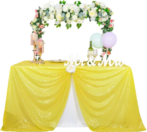 Vista 11 de ShinyBeauty Mantel cuadrado de lentejuelas rosas de 50 x 50 pulgadas, mantel de 50 x 50 pulgadas, perfecto para cumpleaños, fiestas, bodas