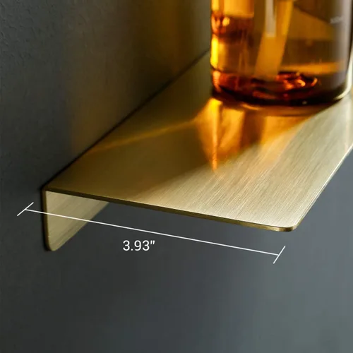 Vista 3 de TRUSTMI Estante flotante montado en la pared, acero inoxidable SUS304, estantes de almacenamiento de acero inoxidable para baño, cocina, dormitorio