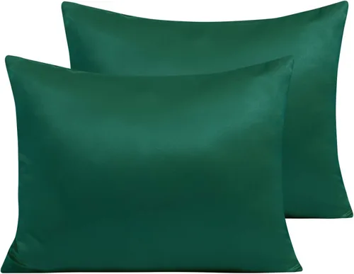 Vista 69 de NTBAY Fundas de almohada de satén con cremallera para cabello y piel, juego de 2 fundas de almohada estándar de lujo con cremallera oculta, 20 x 26