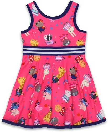 Vista 3 de Peppa Pig Vestido ultra suave ajustado y acampanado para niñas pequeñas (3T, rosa), Rosado