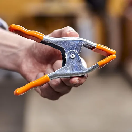 Vista 7 de Adjustable Clamp Co Jorgensen 3202-HT Abrazadera de resorte de 2 pulgadas con mango y punta, plata/naranja