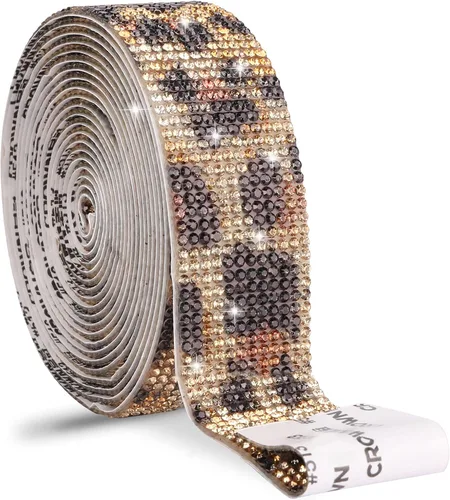 Vista 26 de Cinta de cristal autoadhesiva, calcomanías de diamantes de imitación para envoltura de regalos, manualidades, proyectos de decoración, bodas Negro