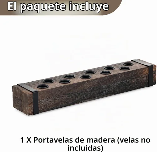 Vista 7 de NUPTIO Candelabro de madera para centro de mesa: sostenedor de vela cónico