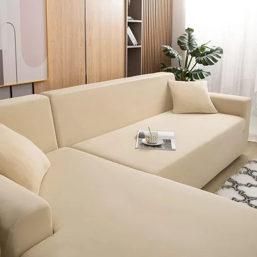 Vista 3 de Fundas de sofá para sofá seccional en forma de L, funda en forma de L A Beige