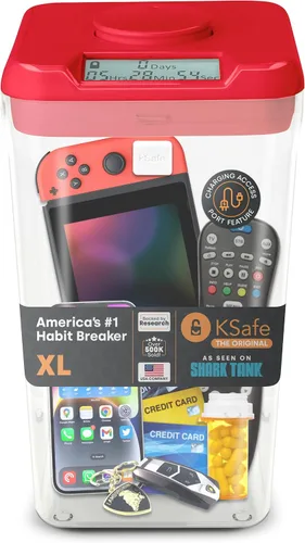 Vista 18 de KSafe - Caja de bloqueo con temporizador para teléfonos, aperitivos y medicamentos, caja fuerte para celulares, cárcel y alimentos con temporizador