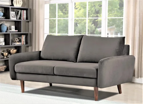 Vista 7 de Container Furniture Direct Kent Sofá biplaza de terciopelo para salas de estar modernas y espacios compactos, cómodo sofá de 2 plazas, muebles
