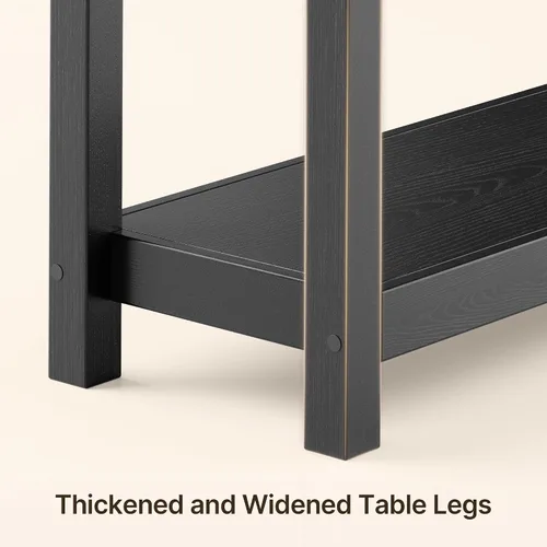 Vista 5 de Gizoon Mesa consola con 2 cajones, mesa de entrada de madera de 2 niveles con estantes de almacenamiento, mesa de sofá de madera de 39 pulgadas