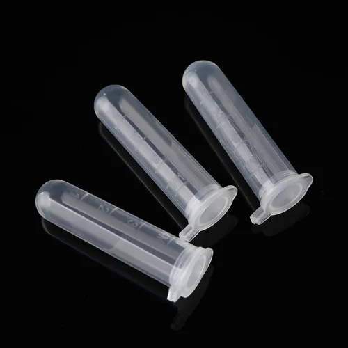 Vista 4 de 100 tubos de centrífuga de 0.1 fl oz tubos graduados transparentes de polipropileno con tapa para contenedor de almacenamiento de muestras
