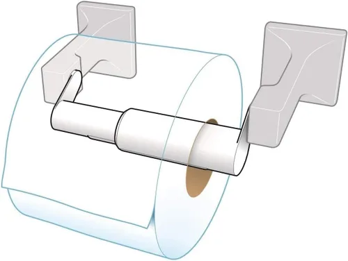 Vista 3 de Teravan Extensor estándar para papel higiénico extra grande, convierte los soportes TP para adaptarse a rollos dobles y rollos triples, pestañas