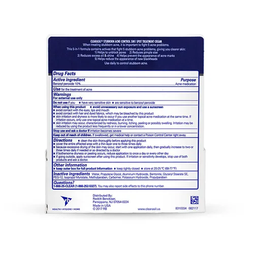 Vista 9 de Clearasil Stubborn Acne Control 5en1 Crema de Tratamiento Localizado, 1 oz