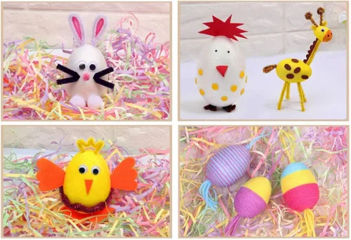 Vista 4 de SEWACC Juguetes para niños al aire libre, 2 huevos de Pascua de 7.8 pulgadas, huevos blancos de espuma para manualidades, huevos falsos blancos