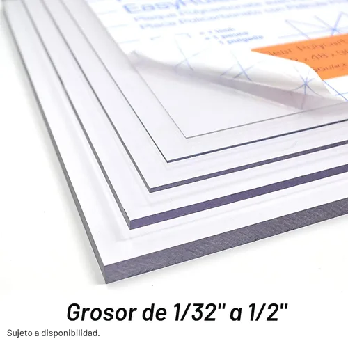 Vista 4 de Lámina de plástico transparente de policarbonato de 12 x 12 x 0.118 pulgadas (1/8 pulgadas), exacta con película EasyRuler, resistente a roturas