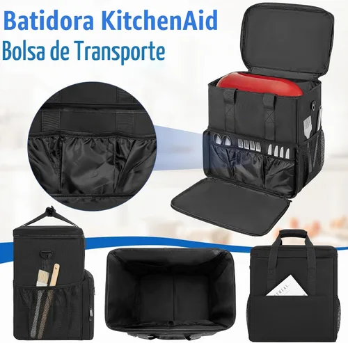 Vista 4 de TORIBIO Bolsa de almacenamiento para batidora de cocina compatible con KitchenAid y accesorios extra, bolsa/estuche portátil para batidora de 4.5
