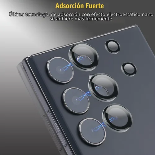 Vista 5 de Protector de lente de cámara para Samsung Galaxy S23 Ultra, negro