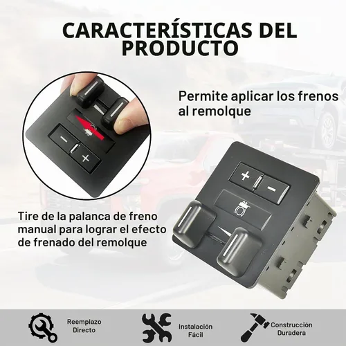 Vista 7 de Interruptor de control de freno de remolque compatible con Cadillac Escalade Chevy Avalanche Silverado 1500 2500 3500 Suburban Tahoe GMC Sierra
