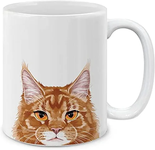 Vista 7 de MUGBREW Taza de Café y Té de Cerámica con Gatito Bombay Negro, 11 onzas