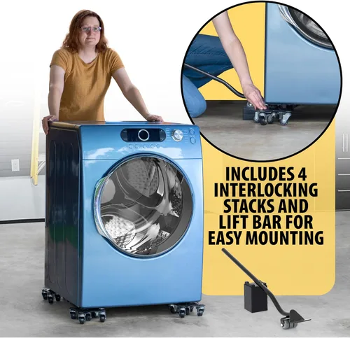 Vista 5 de Movers de muebles con ruedas – Juego de 4 herramientas elevadoras de muebles resistentes con capacidad de carga de 2000 libras, plataforma