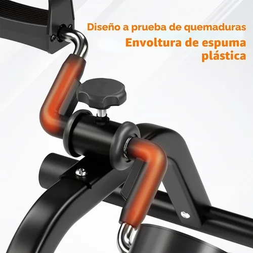 Vista 7 de RYGEO Mini bicicleta estática para ejercicios de recuperación de piernas y brazos, bicicleta de piso ligera y portátil Negro