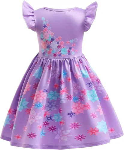 Vista 2 de Vestido de disfraz de princesa para niñas con accesorios, aretes con clip, traje de Halloween