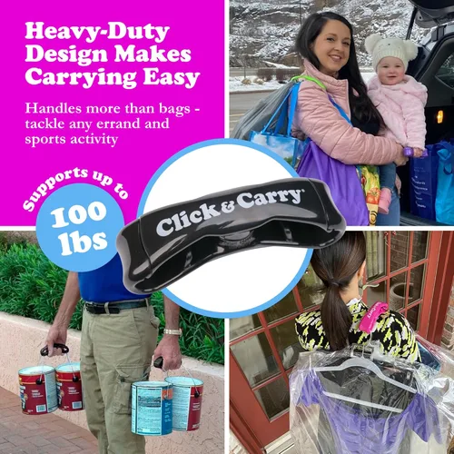 Vista 5 de Click & Carry Almacenamiento y organización de la cocina, organizador de bolsas de plástico y soporte para compras fáciles, Shark Tank, asa