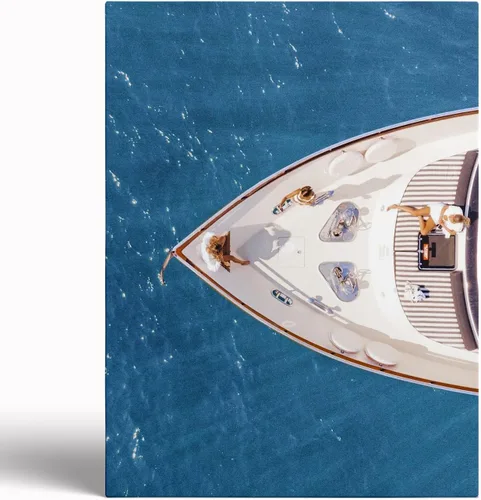 Vista 46 de Impresión de fotografía de yate de lujo, decoración artística de pared de barco y lancha rápida para navegar en verano, póster de oficina de club