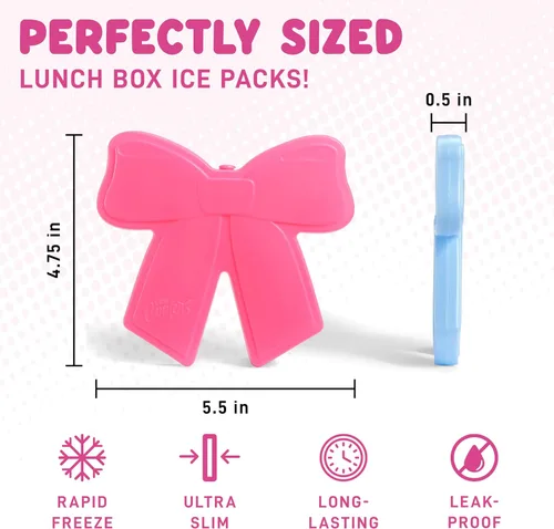 Vista 2 de Cool Coolers Kids Shaped Ice Packs for Lunch Boxes - Reusable Slim Ice Packs for Kids Lunch Box, Freezer Packs for Bento Boxes, Long Lasting, BPA