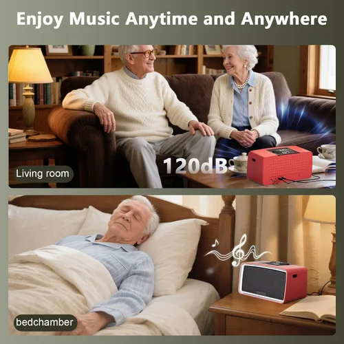 Vista 5 de Reproductor MP3 simple con botones grandes y fácil operación, reproductor de música ideal para ancianos, personas con discapacidad auditiva