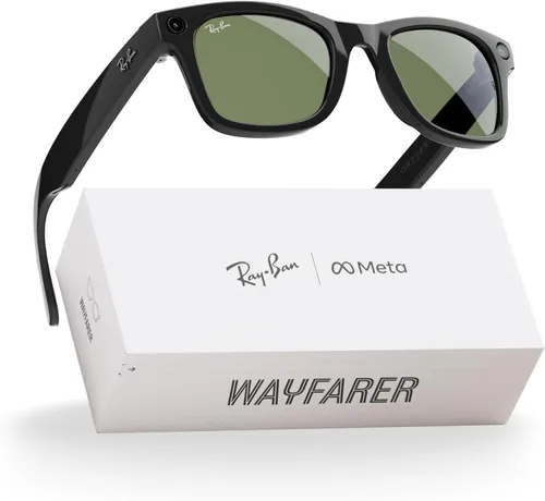 Vista 20 de Ray-Ban Meta (Gen 1), Wayfarer, Large Matte Black Smart AI Glasses for Men, Women — 12 MP Camera, Open-Ear Speakers, Video Recording, Bluetooth