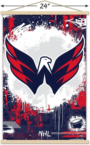 Vista 3 de Trends International NHL Washington Capitals - Maximalist Logo 23 Wall Poster with Magnetic Frame