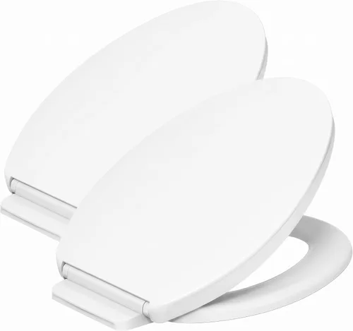 Vista 16 de KOHLER K-26801-0 Impro ReadyLatch Quiet Close Elongated Toilet Seat, White Toilet Seat, Grip-Tight Bumpers, New Home Essentials, Slam Prevention