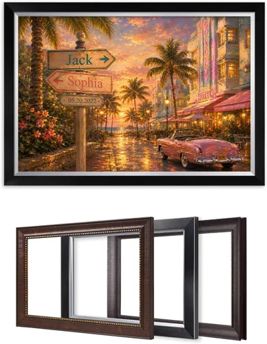 Vista 173 de IPIC - Personalized Framed Canvas with Custom Street Sign in Boston Personalized Street Signs with Names, Custom Canvas Print, Boston Sunset