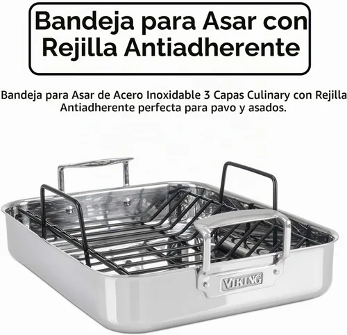 Vista 2 de Viking 3 capas Estante para asar con antiadherente de acero inoxidable, 16 inch by 13 inch