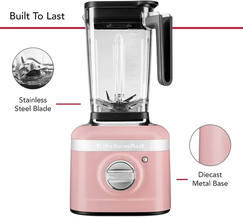 Vista 4 de KitchenAid K400 - Batidora de velocidad variable con manipulador, KSB4028, rosa seca Preset Recipe Programs: Ice Crush, Icy Drinks, and Smoothie
