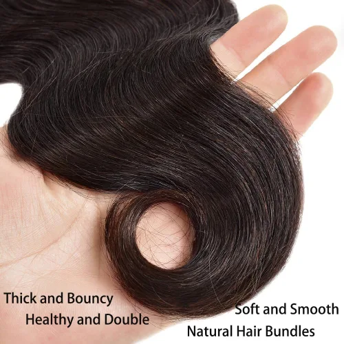 Vista 5 de Adigrace Paquetes de Cabello Humano 16 18 20 Pulgadas Paquetes de Ondas Corporales Cabello Humano 10A Paquetes de Cabello Humano Brasileño 100%