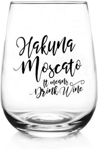 Vista 2 de BARCONIC Hakuna Moscato - Copa de vino sin tallo (17 onzas)