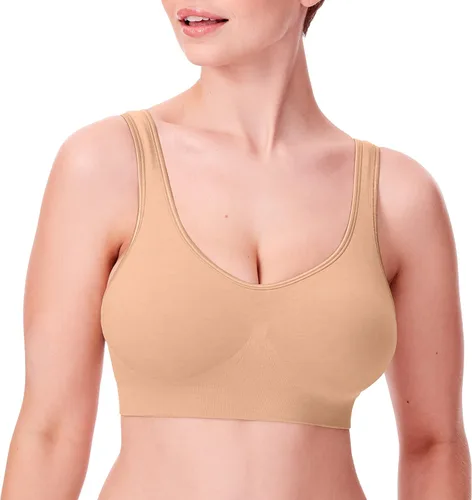 Vista 16 de Bali Sujetadores sin aros para mujer - Comfort Revolution - Brasier sin aros - Ajustable y de apoyo - Talla grande para mujer Trópico de almendras