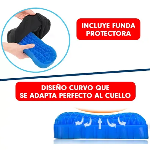 Vista 2 de Almohada Cojin Ergonomico Cuello Gel Alivio Soporte Cervical