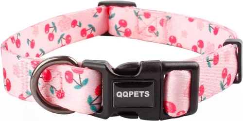 Vista 8 de Collar de perro suave ajustable: estampado de flores rosadas, multicolor, lindos patrones para mascotas, talla XS, pequeña, mediana y grande