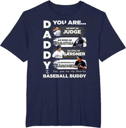 Vista 11 de Camiseta de Aaron Judge Yankees - Daddy You are Baseball Buddy Azul Marino