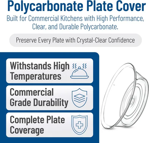 Vista 3 de Carlisle FoodService Products Cubierta de plástico para platos, cubierta redonda para catering, cocina, restaurante, 10.95 x 11 x 3.32 pulgadas