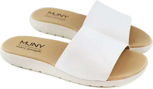 Vista 43 de Marc Joseph New York Sandalias planas de cuero genuino para mujer, puntera abierta, sin espalda, cómodas, ligeras, suela de EVA, a la moda, sin