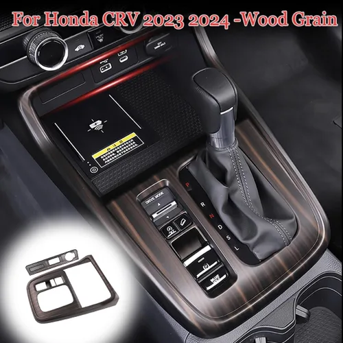 Vista 2 de MUXEE 2 piezas de marco de consola central, cubierta de panel de palanca de cambios, moldura para Honda CRV CR-V 2023 2024 2025 2026 - Accesorios