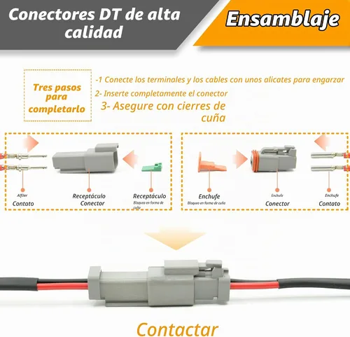 Vista 5 de Kit de conectores Deutsch de 116 piezas, DT 2, 3, 4, 6, 8, 12 pines, conectores eléctricos impermeables IP67 con enchufe con 40 pares, tamaño 16