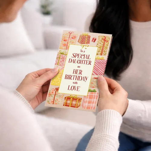 Vista 6 de Prime Greetings Tarjeta de cumpleaños para hija, hecha en Estados Unidos, tarjeta gruesa con sobre de primera calidad empaquetada en un correo